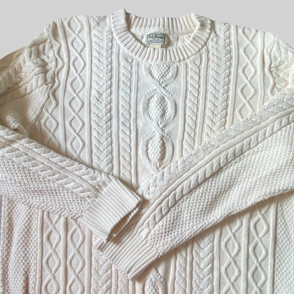 L.L.Bean Fisherman Cable Knit Organic Cotton Crew Neck Sweater-Sz XL/XXL - Picture 1 of 16